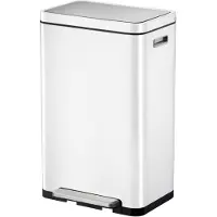 EKO - X-Cube Treteimer 30 Liter - Steel Stainless steel Polypropylene - Weiß, Matt Edelstahl