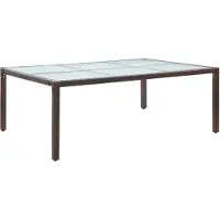 vidaXL Garten-Esstisch Braun 200x150x74 cm Poly Rattan