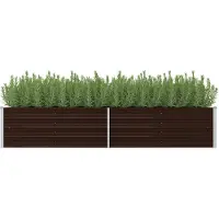 vidaXL Garten-Hochbeet Braun 240 x 80 x 45 cm Verzinkter Stahl