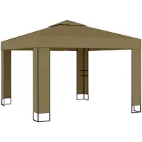 vidaXL Pavillon mit Doppeldach 3x3x2,7 m Taupe 180 g/m²