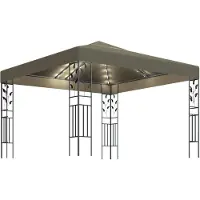 vidaXL Pavillon mit LED-Lichterkette 3x3 m Taupe Stoff