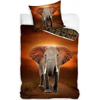 Cofi1453® Elefanten Bettwäsche Set aus Baumwolle für Kinder – 140x200 cm Bettbezug & 70x70 cm Kissenbezug