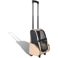vidaXL Trolley für Haustiere 3-in-1 Faltbar Sandfarben