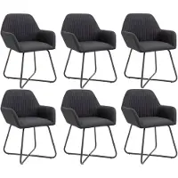 vidaXL Esszimmerstühle 6 Stk. Schwarz Stoff