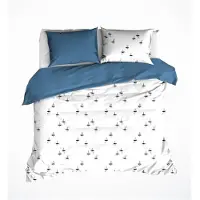De Witte Lietaer Bettbezug, Hiroshi Blue Horizon - 260 x 240 cm + (2x) 60 x 70 cm - Baumwollperkal