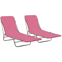 vidaXL Klappbare Sonnenliegen 2 Stk. Stahl und Stoff Rosa