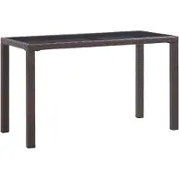 Natur24 Gartentisch aus Polyrattan und Glas in Braun 123 x 74 x 60 cm