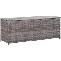 vidaXL Garten-Auflagenbox Grau 150x50x60 cm Poly Rattan