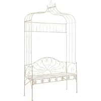 vidaXL Gartenbank 122 cm Eisen Antik Weiß