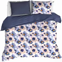 De Witte Lietaer Bettbezug, Veronica Mood Indigo - 260 x 240 cm + 2x 60x70 cm - Baumwollflanell