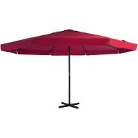 vidaXL Sonnenschirm mit Aluminium-Mast 500 cm Bordeauxrot