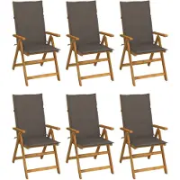 vidaXL Klappstühle 6 Stk. mit Auflagen Massivholz Akazie