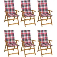 vidaXL Klappstühle 6 Stk. mit Auflagen Massivholz Akazie