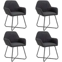 vidaXL Esszimmerstühle 4 Stk. Schwarz Stoff