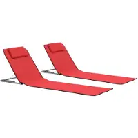 vidaXL Klappbare Strandmatte 2 Stk. Stahl und Stoff Rot