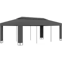 vidaXL Pavillon mit Doppeldach 3 x 6 m Anthrazit