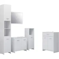 vidaXL 4-tlg. Badmöbel-Set Weiß