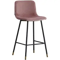 Livin24 Bronx71 Barhocker Samt Mikky 65 - 78 cm rosa