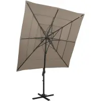 vidaXL Sonnenschirm mit Aluminium-Mast 4-lagig Taupe 250x250 cm