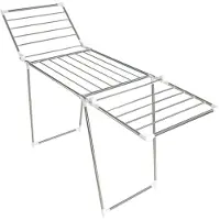 Wenko Wäscheständer "Modell Profi Plus", bunt (silberfarben, weiß), B:196cm H:90cm T:63cm, Edelstahl, Wäscheständer, Wäscheständer, Flügel Wäschetrockner, Edelstahl, klappbar, mit Zubehör-Set