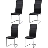 vidaXL Freischwinger 4 Stk. Schwarz Kunstleder