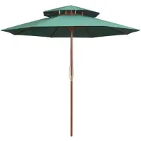 vidaXL Sonnenschirm mit Entlüftung 270x270 cm Holzmast Grün
