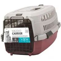 M PETS Viaggio Transportbox S - 58,4 x 38,7 x 33 cm - Burgunderrot und Grau - Für Hunde und Katzen