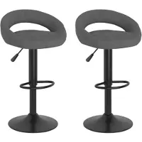 vidaXL Barhocker 2 Stk. Dunkelgrau Samt