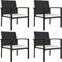 vidaXL Garten-Essstühle 4 Stk. Poly Rattan Schwarz