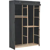 vidaXL 3-stufiger Kleiderschrank Grau 110 x 40 x 170 cm Stoff