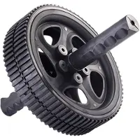 Matchu Sports Ab Wheel Ø 18 cm – Bauchroller mit ergonomischen Griffen – Core- und Bauchmuskeltrainer für Zuhause – Schwarz