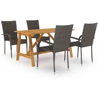 vidaXL 5-tlg. Garten-Essgruppe Braun