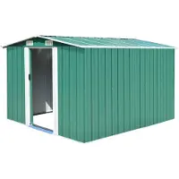 vidaXL Gerätehaus 257x298x178 cm Metall Grün