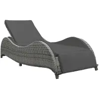 vidaXL Sonnenliege mit Auflage Poly Rattan Anthrazit