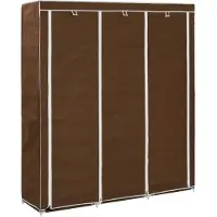 vidaXL Kleiderschrank mit Fächern und Stangen Braun 150x45x175cm Stoff