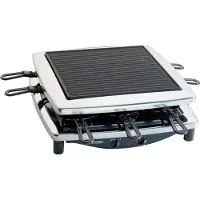 Steba RC 3 PLUS Raclettegrill, 8 Pfännchen, Naturstein- & Stahlguss-Grillplatte