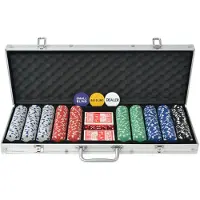 vidaXL Poker Set mit 500 Chips Aluminium
