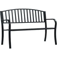 vidaXL Gartenbank 125 cm Schwarz Stahl