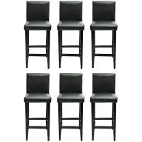 vidaXL Barshocker 6 Stk. Schwarz Kunstleder