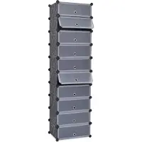 vidaXL Schuh-Organizer Zusammenklappbar mit 10 Fächern Schwarz