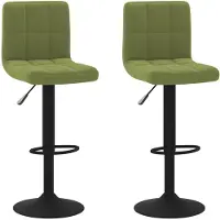 vidaXL Barhocker 2 Stk. Hellgrün Samt