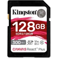 Kingston Technology 128GB Canvas React Plus SDXC UHS-II 300R/260W U3 V90 for Full HD/4K/8K, 128 GB, SD, Klasse 10, UHS-II, 300 MB/s, 260 MB/s