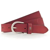 Mustang Ledergürtel "Harper", Damen, Gr. 95, rot (350, rot), Rindsleder, Gürtel Ledergürtel, schmale Form, 2,5 cm breit, aus Rindsleder, mit ovaler Schließe