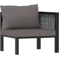 vidaXL Sofa-Eckelement mit Linker Armlehne Poly Rattan Anthrazit