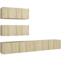 vidaXL 4-tlg. TV-Schrank-Set Sonoma-Eiche Holzwerkstoff