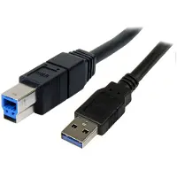 StarTech.com .com 3m schwarzes SuperSpeed USB 3.0 A auf B Kabel - St/St, 3 m, USB A, USB B, USB 3.2 Gen 1 (3.1 Gen 1), Stecker/Stecker, Schwarz