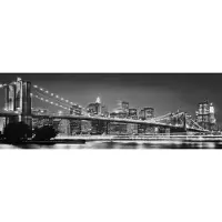 Komar Fototapete "Brooklyn Bridge - Größe 368 x 127 cm" bedruckt glatt Wohnzimmer, Schlafzimmer