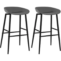 vidaXL Barhocker 2 Stk. Grau