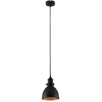 LINDBY Pendelleuchte Jasminka, schwarz/gold, Metall, 1-flg.