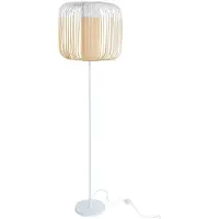Forestier Bamboo Stehleuchte White - , Bamboo Light, Weiß, für Wohnzimmer, Bambus, Design
